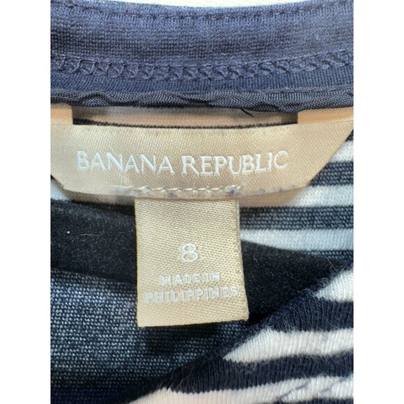 Banana Republic Womens Sheath Dress Suze 8 Multicolor Striped Short Sleeve - Picture 2 of 12